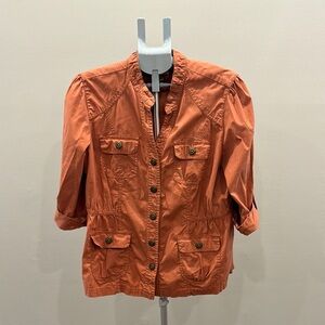 Women's Dressbarn Orange Button-Up Jacket, XL